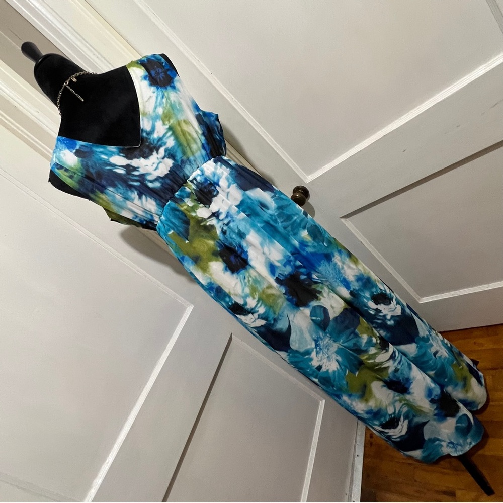 Motherhood Vibrant Blue and Green Maxi Dress Womens Small - Picture 12 of 14